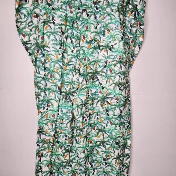 Farm Rio Toucans Tropical Linen Blazer Jumper Womens Small Summer Beach vacation - Picture 10 of 15